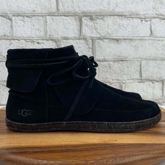 UGG Australia Reid Slate Chestnut Womens 10 Black Suede Ankle Booties 1019129 - Picture 6 of 13